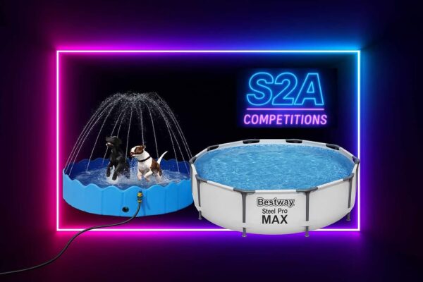 pool combo 10ft swimming pool + xxxl doggy pool with sprayer