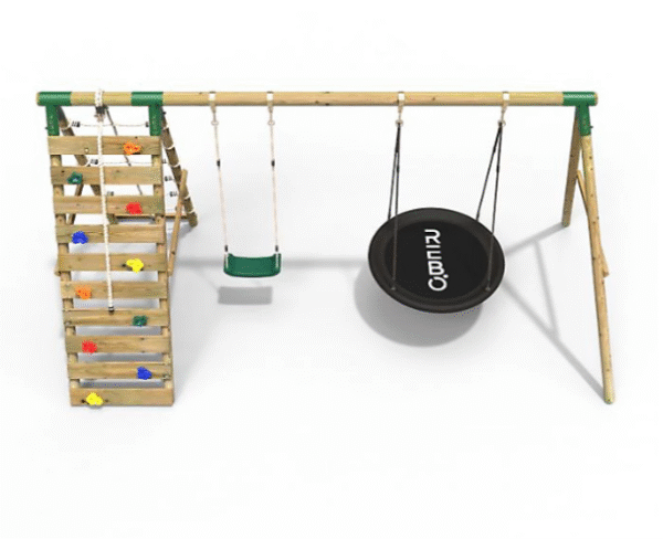 KIDS SWING SET WITH CLIMBING WALL - Image 2