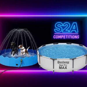 pool combo 10ft swimming pool + xxxl doggy pool with sprayer