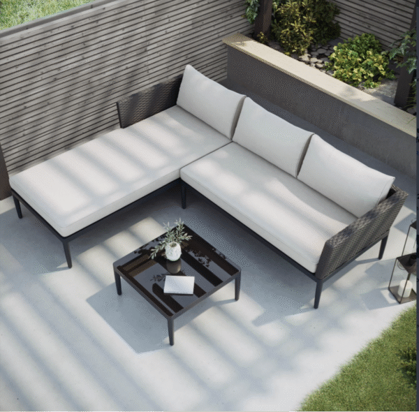 Outdoor Corner Sofa Set with Chaise Longue and Coffee Table - Image 2