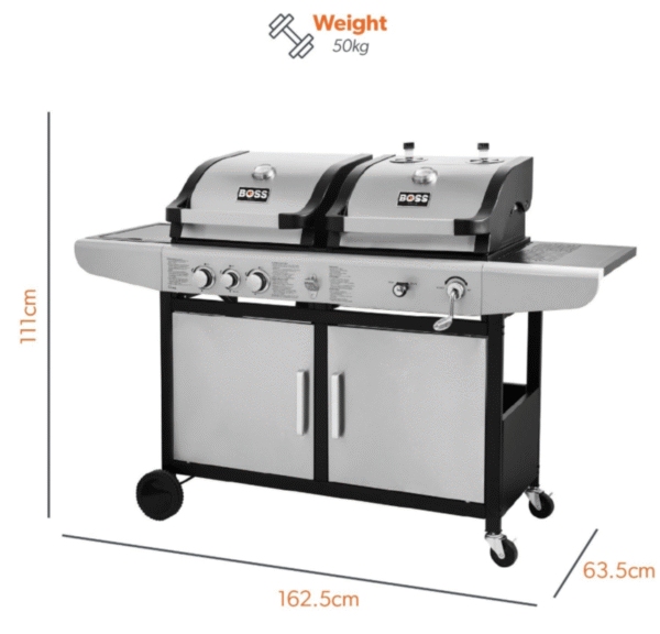 boss dual fuel bbq with side burner - Image 6