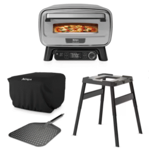 NINJA PIZZA OVEN, AIR FRYER, STAND AND COVER BUNDLE