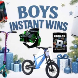 BOYS XMAS INSTANT WINS WITH £200 CASH END DRAW