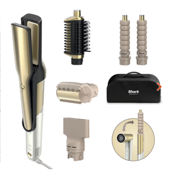 shark glam ceramic and air styling and drying system with frizzfighter