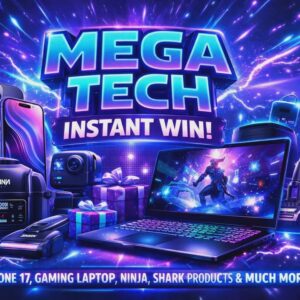 mega tech instant win £200 cash end draw